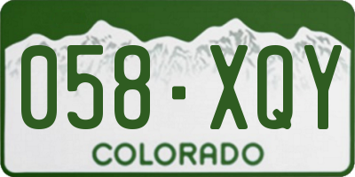 CO license plate 058XQY