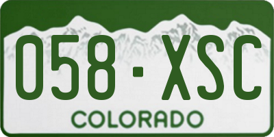 CO license plate 058XSC