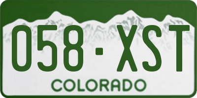 CO license plate 058XST