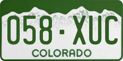 CO license plate 058XUC