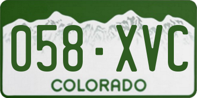 CO license plate 058XVC