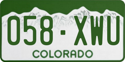 CO license plate 058XWU