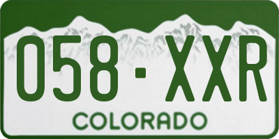 CO license plate 058XXR