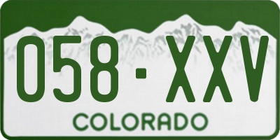 CO license plate 058XXV