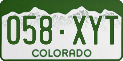 CO license plate 058XYT