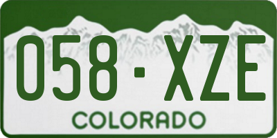CO license plate 058XZE