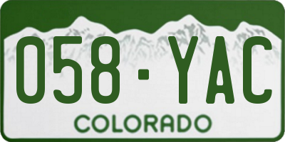 CO license plate 058YAC