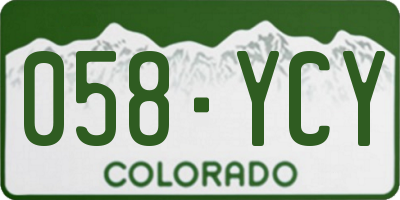 CO license plate 058YCY