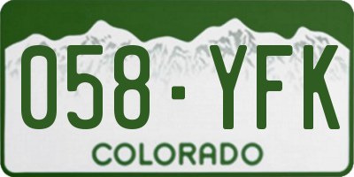 CO license plate 058YFK