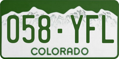CO license plate 058YFL