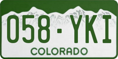 CO license plate 058YKI