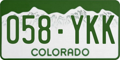 CO license plate 058YKK