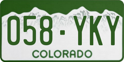 CO license plate 058YKY