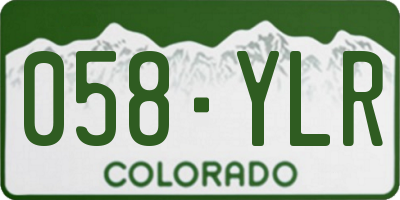 CO license plate 058YLR