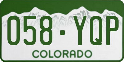 CO license plate 058YQP