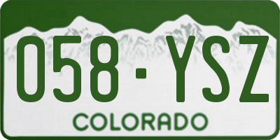 CO license plate 058YSZ
