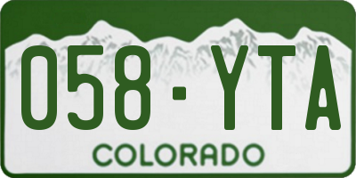 CO license plate 058YTA