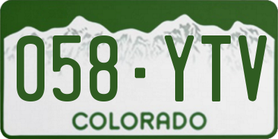CO license plate 058YTV