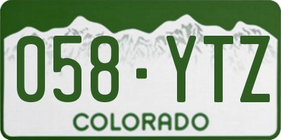 CO license plate 058YTZ