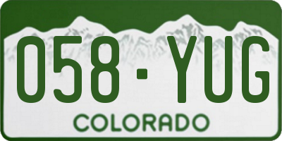 CO license plate 058YUG