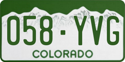 CO license plate 058YVG