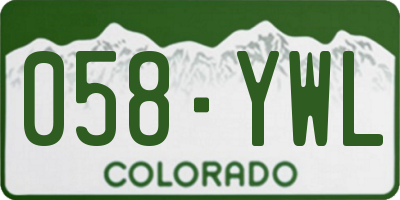 CO license plate 058YWL