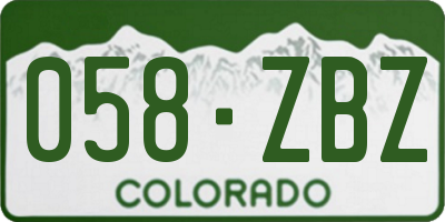 CO license plate 058ZBZ