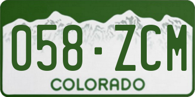 CO license plate 058ZCM
