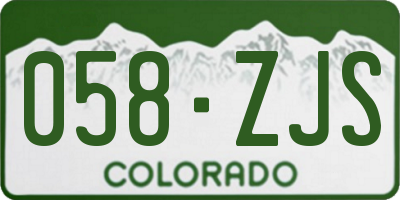 CO license plate 058ZJS