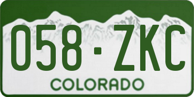 CO license plate 058ZKC