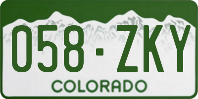 CO license plate 058ZKY