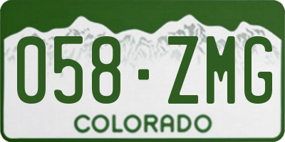 CO license plate 058ZMG