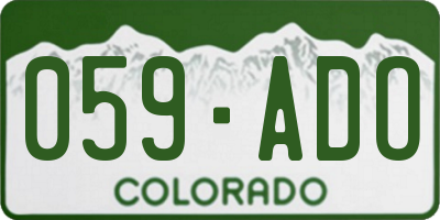 CO license plate 059ADO