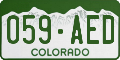 CO license plate 059AED