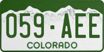 CO license plate 059AEE