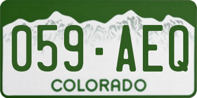 CO license plate 059AEQ