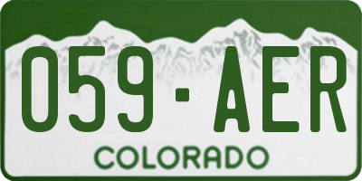 CO license plate 059AER