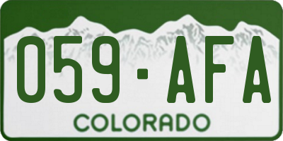 CO license plate 059AFA