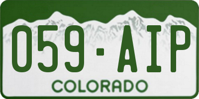 CO license plate 059AIP