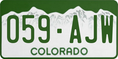 CO license plate 059AJW