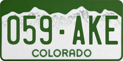 CO license plate 059AKE