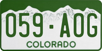 CO license plate 059AOG