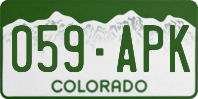 CO license plate 059APK