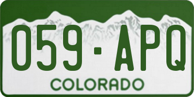 CO license plate 059APQ