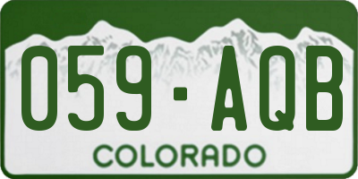 CO license plate 059AQB