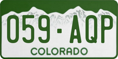 CO license plate 059AQP