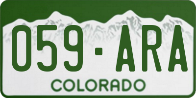 CO license plate 059ARA