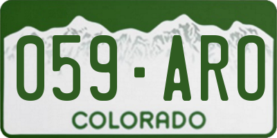 CO license plate 059ARO