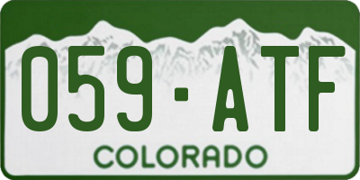CO license plate 059ATF