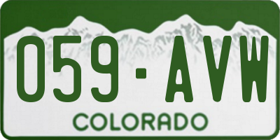 CO license plate 059AVW